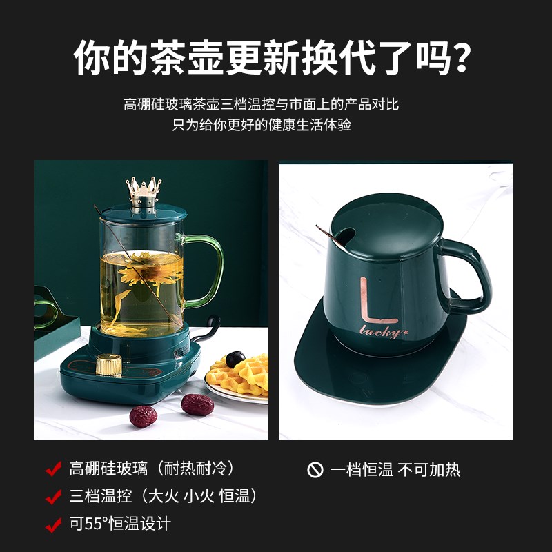 多功能迷你电热水杯烧水杯煮花茶杯分体高硼玻璃泡茶杯煮水杯礼品