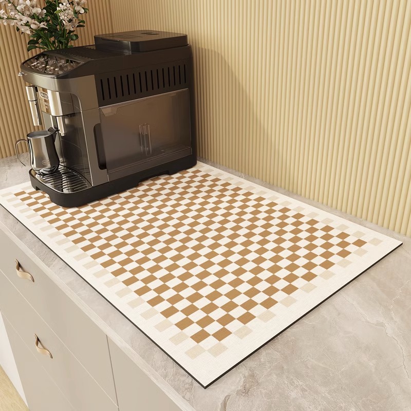 软硅藻泥咖啡机桌垫茶水台桌面吸水垫子可裁剪厨房防水台面沥水垫