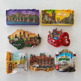 捷克布拉格斯洛伐克波兰匈牙利克罗地亚冰箱贴旅游纪念品3D立体