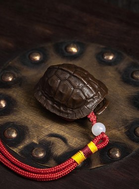 紫铜金钱龟来富甲天下龟壳手把件挂绳男士把玩家居饰品摆件高级感