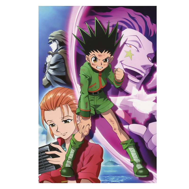 全职猎人海报动漫周边卧室墙贴奇犽酷拉皮卡西索自粘背胶装饰壁纸