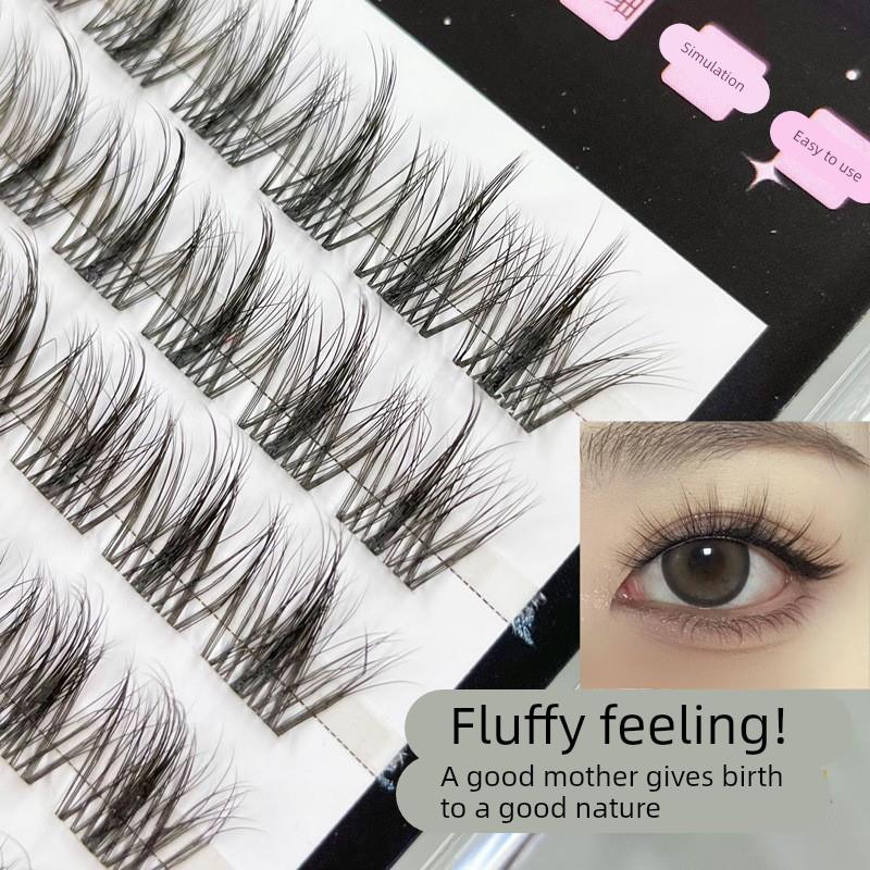 毛绒绒假睫毛女自然彷真妈生感日常懒人睫毛三部曲透明舒适极细梗