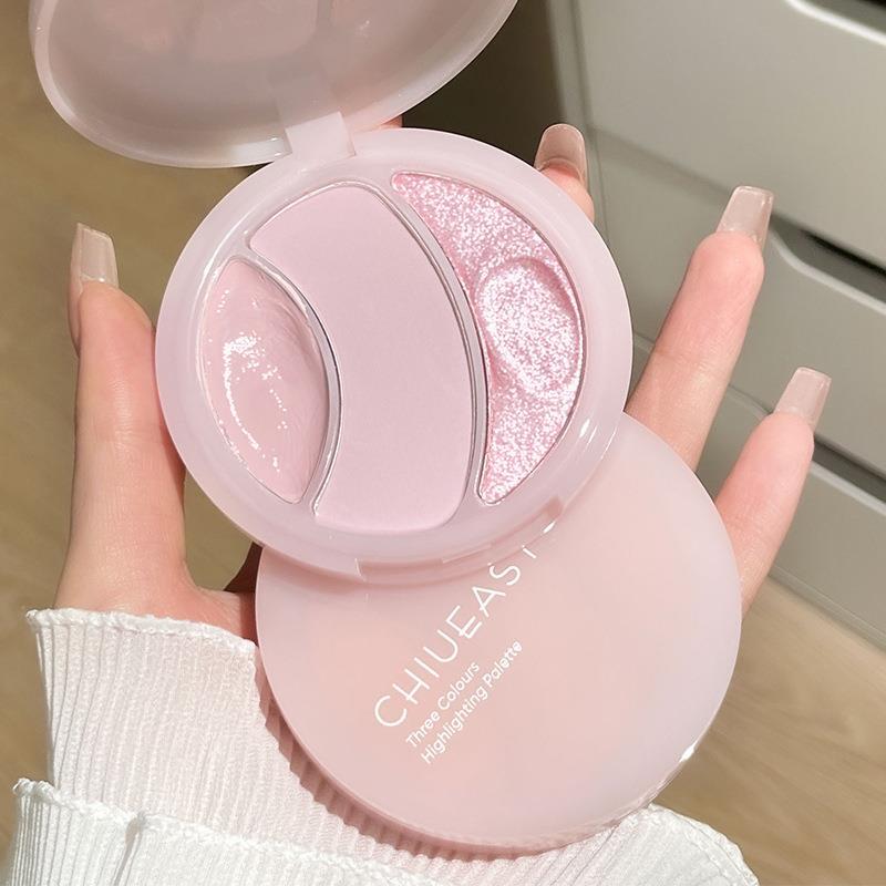 正品三色哑光高光粉膏水光感立体自然提亮面中泪沟法令纹多功能修
