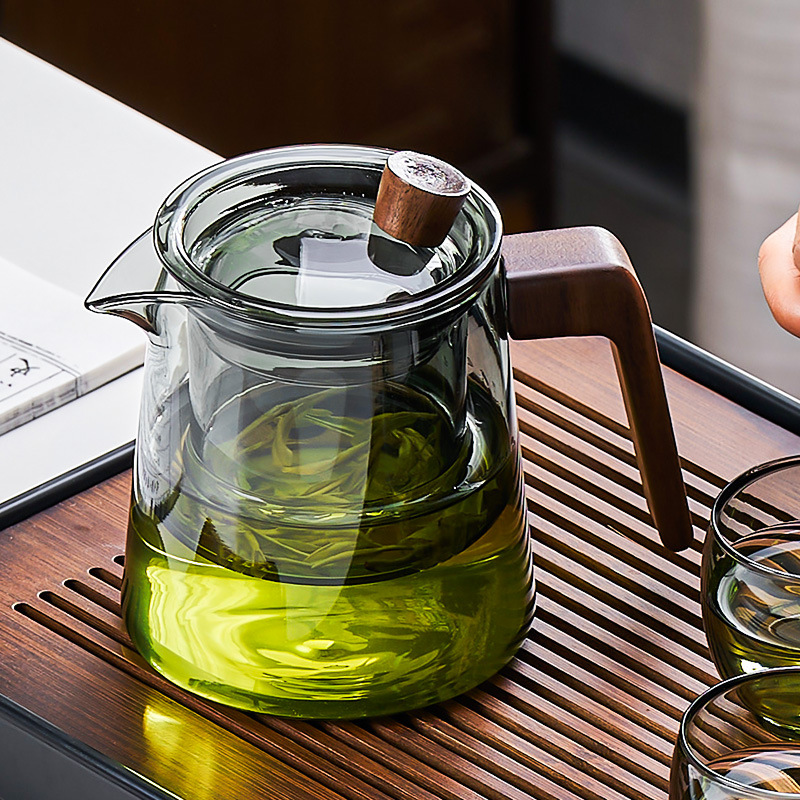 玻璃泡茶壶绿茶茶具耐高温加厚花茶水壶套装家用耐热小沏煮茶壶器