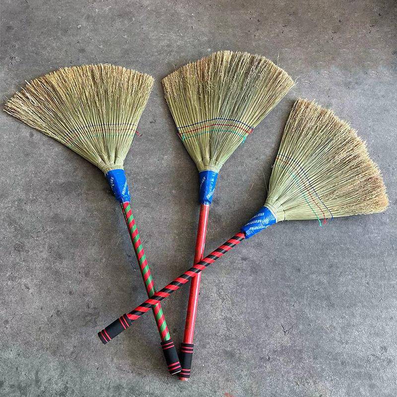 净苗龙须草扫把硬扫帚懒人家用木杆笤帚大扫把小笤帚手编套扫