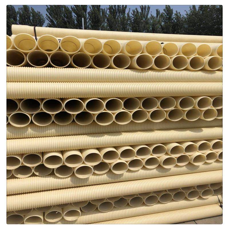 PVC双壁波纹管160管200波纹250渗水管315无纺布缠绕管排水pvc线管