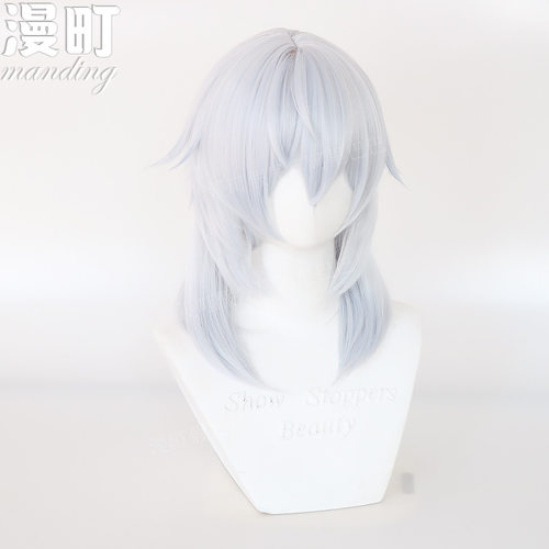 特弥斯/Themi 假发 大头皮 反翘 银灰色 FF14 O聚会装饰假发