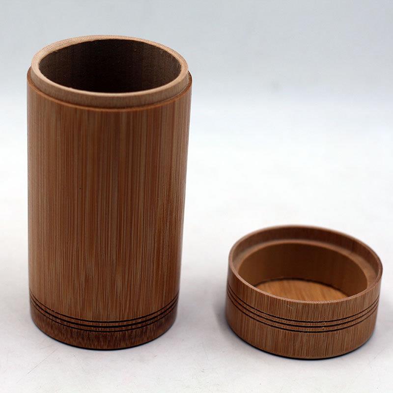 竹茶叶桶 旅行便携式竹筒竹制碳化茶叶罐 包装密封罐工艺礼品