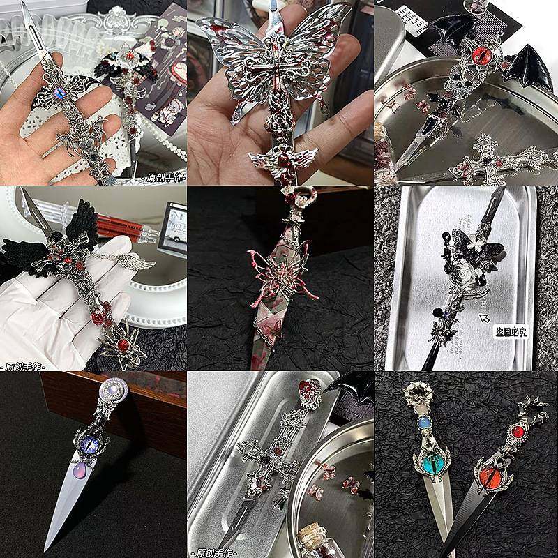 美工刀高颜值蕾丝刻刀高颜值蝴蝶结精美手工刀苦无手作刀diy材料