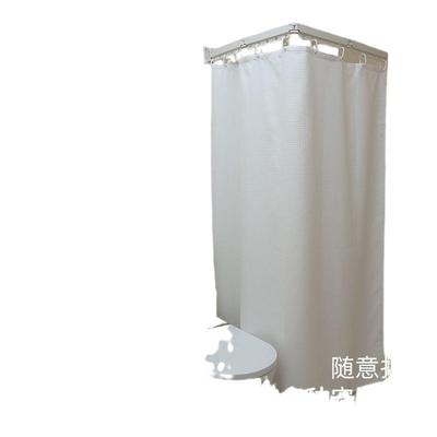 可折叠浴帘浴室卫生间免打孔干湿分离高档晾衣隐形防水淋浴隔断帘