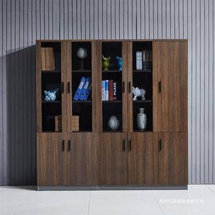 办公文件柜板式 档案资料柜现代简约书柜班台柜子四门储物柜 推拉式