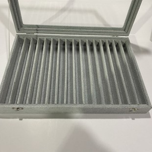 带盖16格珠宝首饰托盘绒布项链吊坠手链饰品收纳道具展示看货托盘