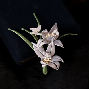 胸针高端精致时尚 饰旗袍配饰 手工缠花国风胸花开衫 毛衣秋冬别针装