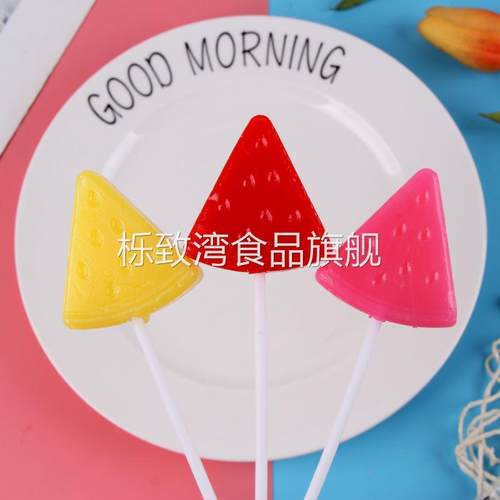 卡通西瓜盒装水果味棒棒糖果小卖部整箱批儿童休闲小零食品