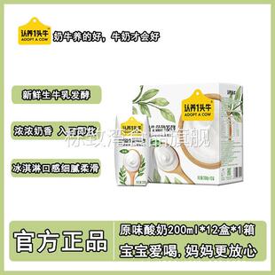 认养一头牛原味酸奶200g*12盒儿童奶早餐奶