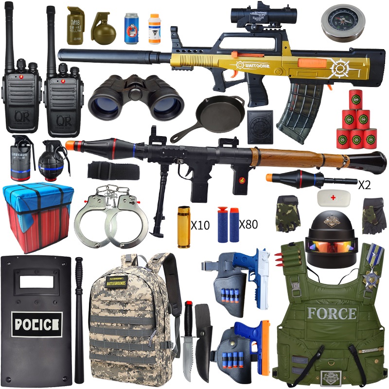 儿童M416玩具枪吃鸡套装备男孩小特警察A弹玩具9软5KX枪冲锋机关