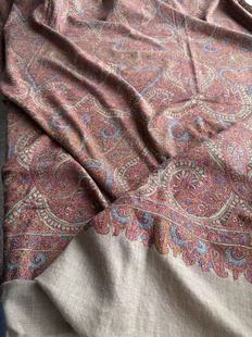 超大Gents尺寸 vintage年份手纺线帝王满绣藏品级克什米尔披肩