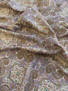 真丝手纺线帝王绣白绒粉紫色满绣藏品克什米尔纯手工披肩围巾