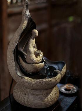 新中式流水S114摆件禅景意间家居招财装饰办喷公室空茶室佛堂桌面