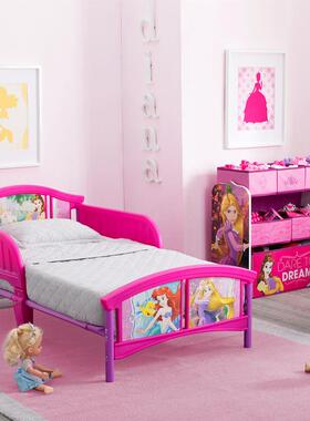 elta床迪士尼26100授权护拼接床儿童女孩公主床带栏D男孩汽车床小