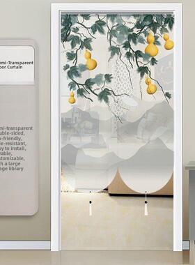 葫门帘隔断帘家ZJY居半布透免明风水半透明卧室厨房浴室打孔芦帘