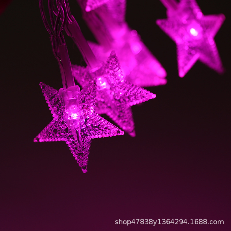 太阳能星星灯串 少女房间布置浪漫LED星星灯户外装饰节日圣诞彩灯