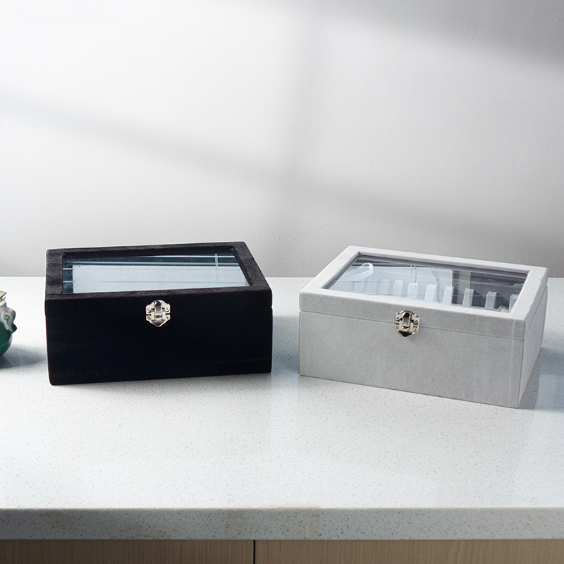 大容量多规格44位22位手镯收纳箱活动可调节首饰展示盒带盖珠宝箱