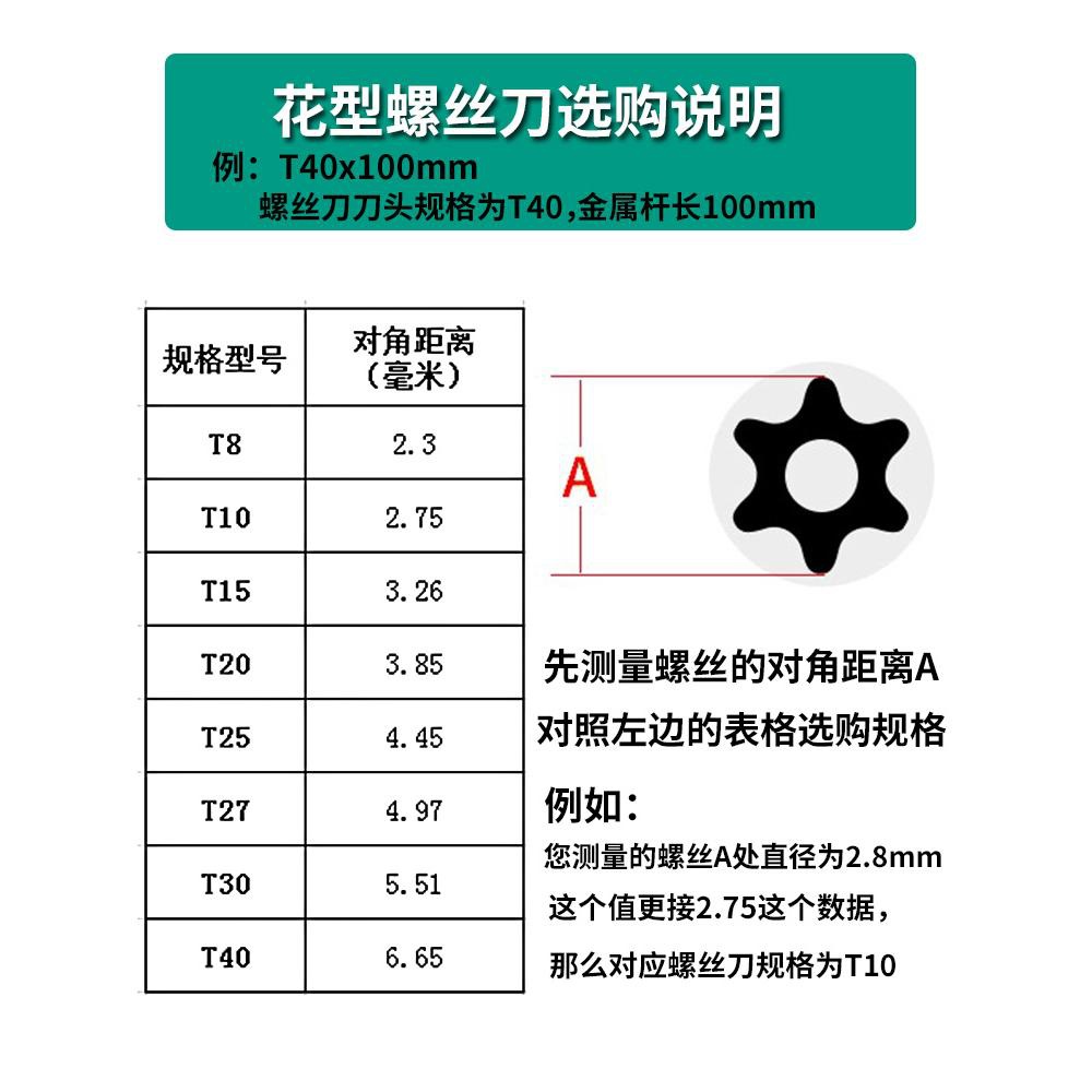 加长杆花型梅花螺丝刀内六角米字星型改锥6角起子t10t15t20t25T30