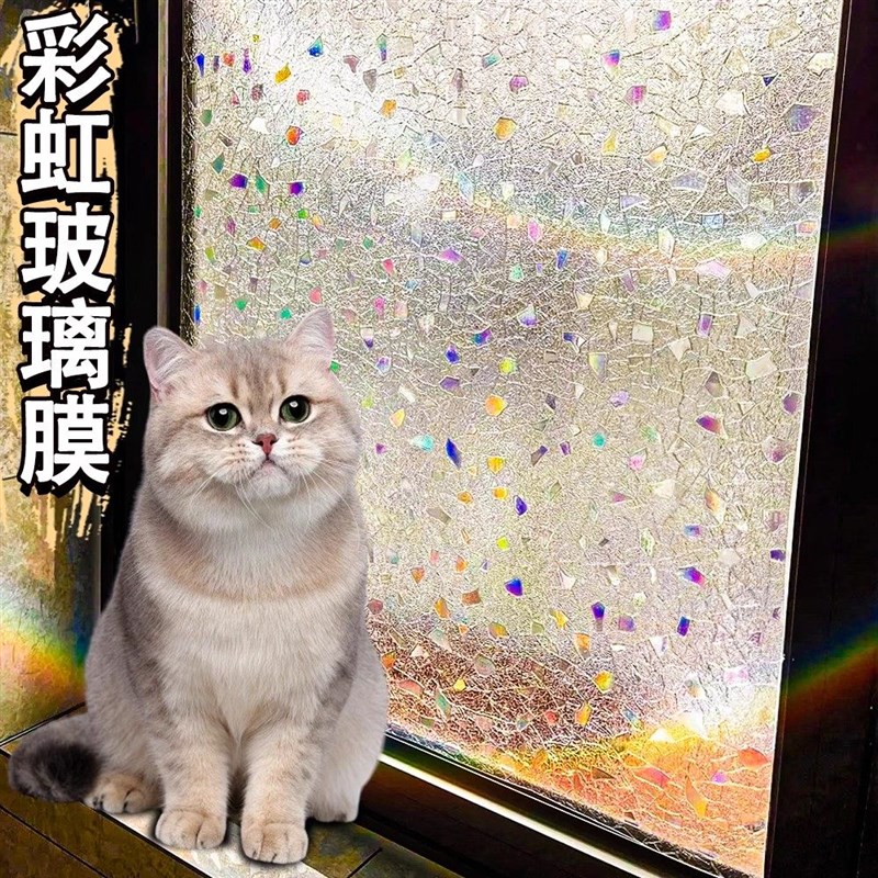 磨砂玻璃贴纸彩虹膜静电防走光防E窥贴膜透光不透明窗花纸窗贴