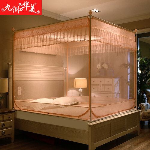 蚊帐T型三门拉炼蒙古包1.8m床家用儿童防摔回底1.W5米回底带支架