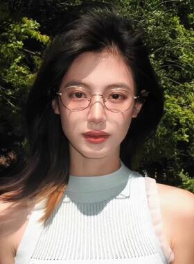 镜架58161ZM线上爆款复古金丝细边眼镜框可配近视眼镜