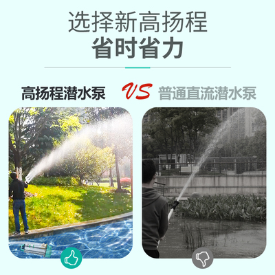 直流潜水泵电动车灌溉家用农用24v48v抽水机12v6U0v高扬程潜水泵