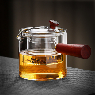 2023新 侧把壶煮茶器玻璃泡茶壶家用耐高温单壶茶水分M离茶具套装