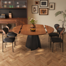 法式实木中古风岩板餐桌椅2025新款复古家用小户型可伸缩吃饭桌子