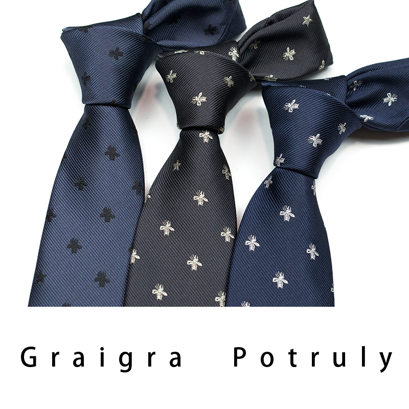 休闲超细纤维提花小蜜蜂领带