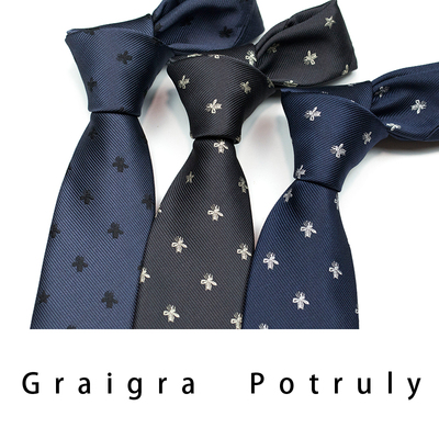 休闲超细纤维提花小蜜蜂领带