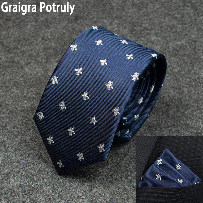 个性蜜蜂西装男士手帕巾领带