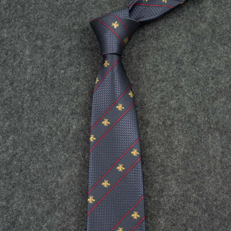 小蜜蜂领带色织提花超细纤维休闲