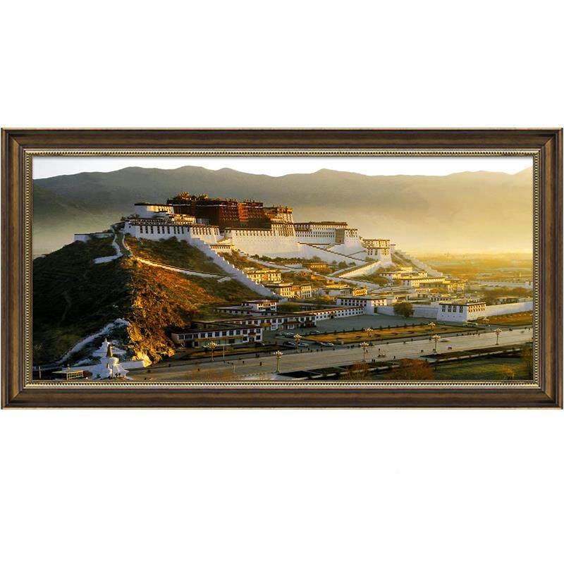 网红式达拉宫客装饰厅画西藏拉A萨建筑景风美挂画沙发背景布墙壁