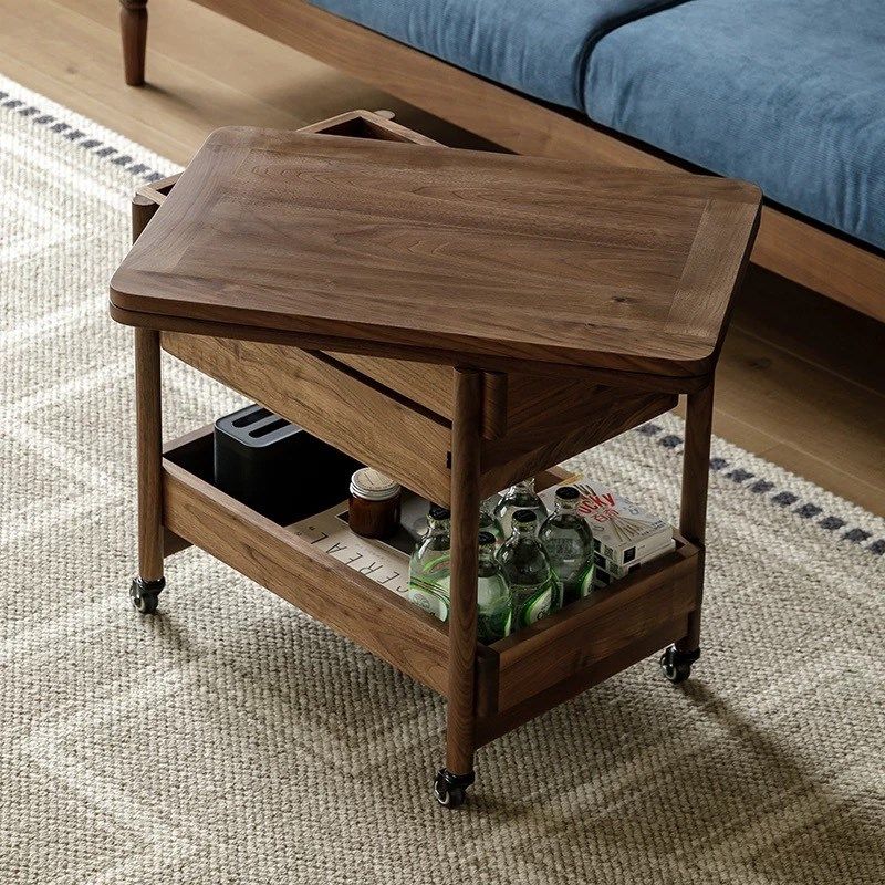 北美黑胡桃木可移动边几全实木折叠茶几推车客厅沙W发边几支持定,住宅家具,移动边几/推车,淘宝优惠券,粉丝福利购,淘宝优惠卷