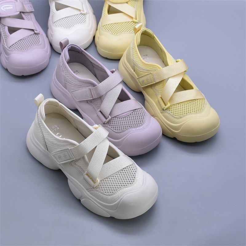 轻便百搭夏季魔术贴厚底沙滩鞋老C爹凉鞋休闲运动户外休闲丑萌女,女鞋,沙滩鞋,淘宝优惠券,粉丝福利购,淘宝优惠卷