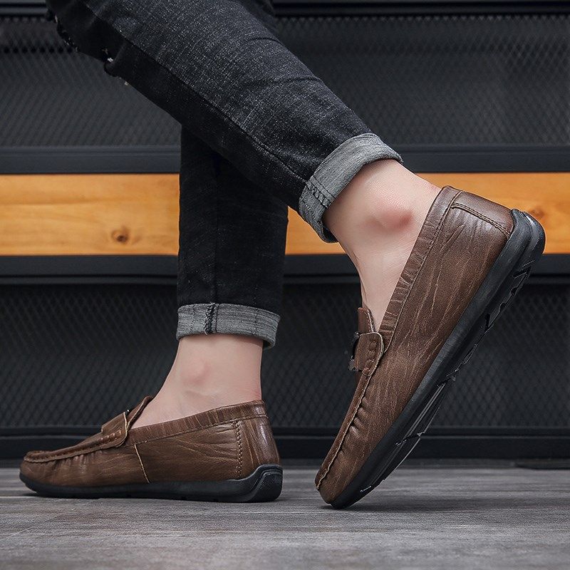 棕色豆豆鞋男鞋春夏透气男u士休闲男鞋软底豆豆鞋潮流百搭懒人皮,流行男鞋,乐福鞋（豆豆鞋）,淘宝优惠券,粉丝福利购,淘宝优惠卷