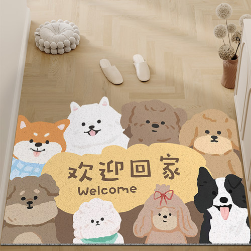 可爱卡通入户门地垫进门门垫防滑耐脏可裁剪丝圈S脚垫家用地毯定