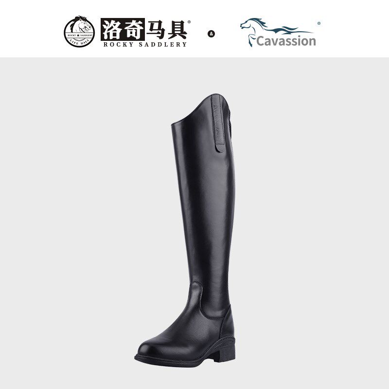 Cavaassion马术马靴骑马长靴障碍靴高筒马靴竞赛长靴男女8106100