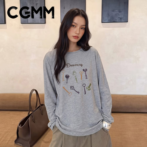 秋季新款宽松显瘦长袖T恤女