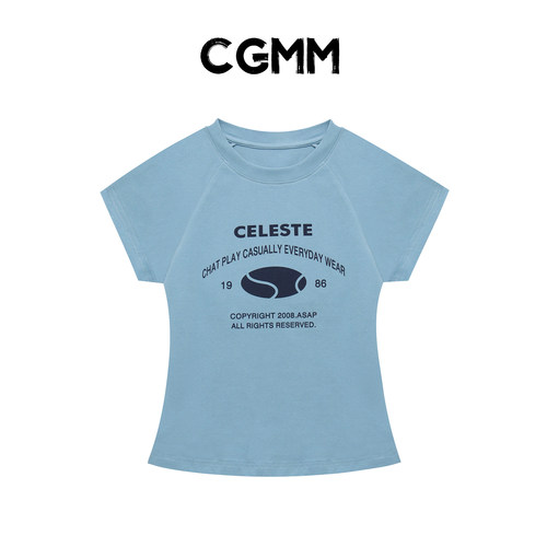 CGMM/橱柜密码新款字母印花T恤