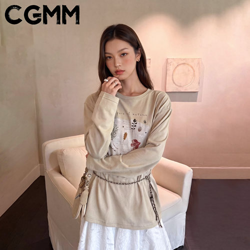 CGMM秋季印花宽松长袖T恤