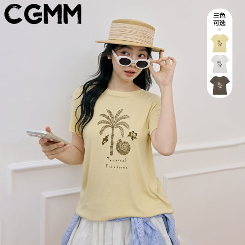 CGMM/橱柜密码夏季新款时尚百搭趣味印花短袖T恤DSOMB2633