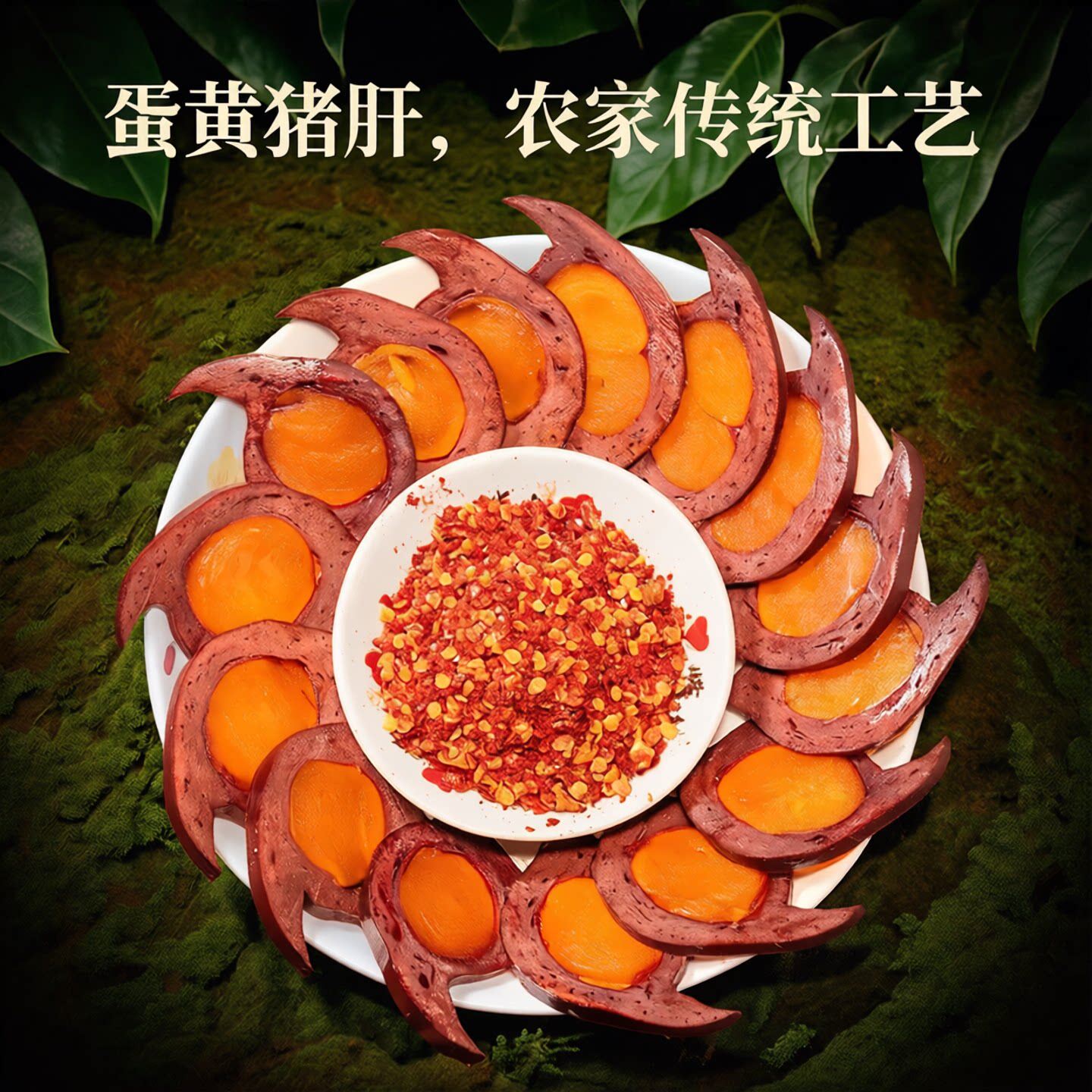 蛋黄猪肝腊肉正宗四川土特产腊猪肝金银猪肝柴火烟熏下酒菜即食