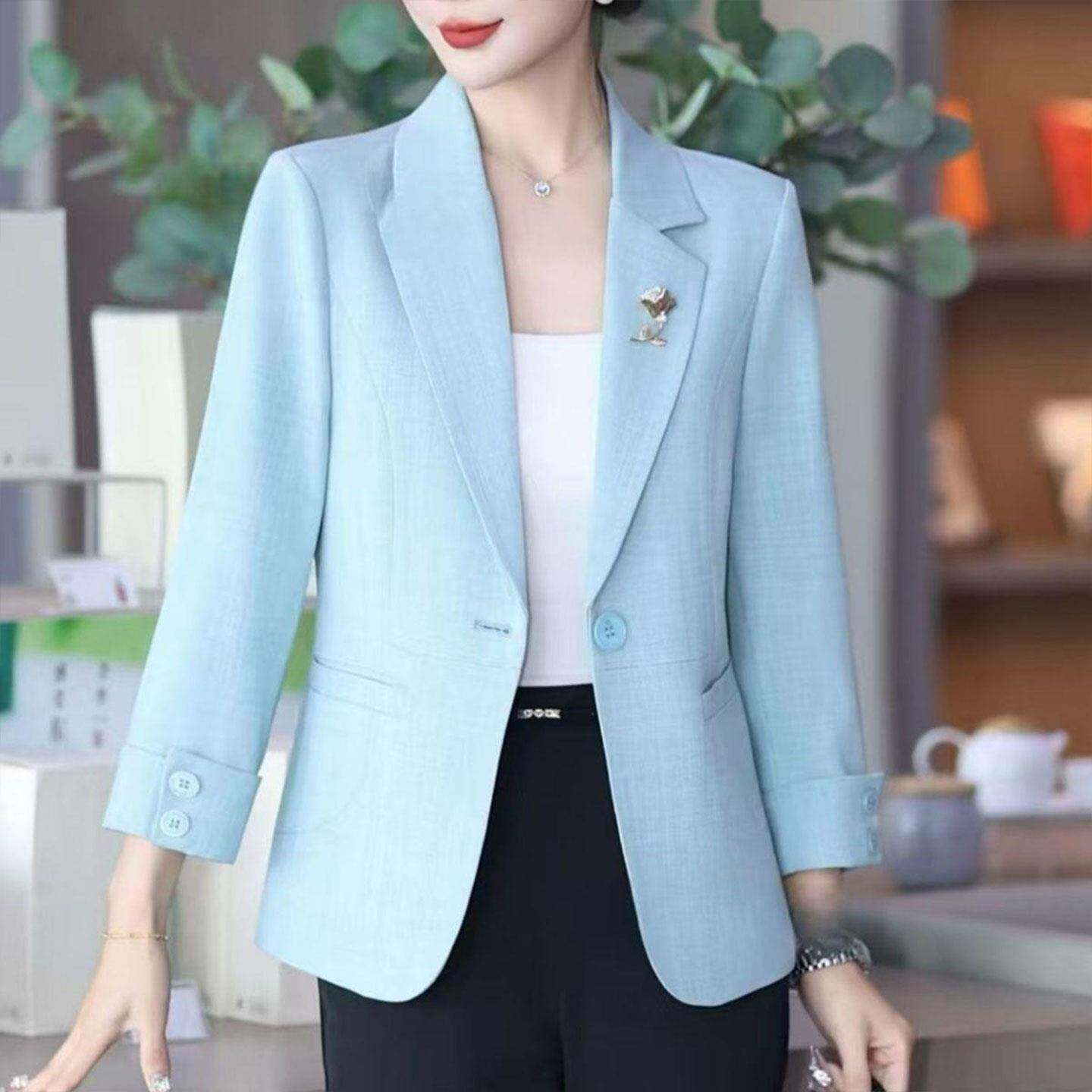 新品2026秋季新款时尚气质妈妈装小西服女士洋气百搭宽松显瘦西装